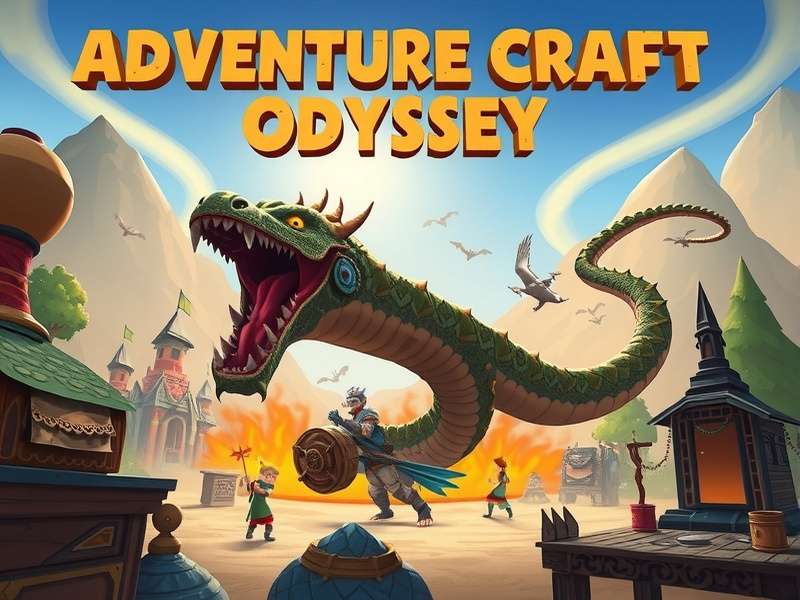 Adventure Craft Odyssey mythological boss battle with Naga serpent