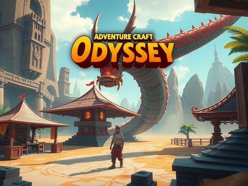 Adventure Craft Odyssey game banner showing open world with crafting stations